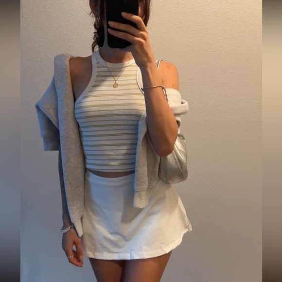 White Mini Tennis Pickleball Active Activewear Skort Skirt - Picture 3 of 5